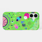 Coque iPhone 16 Impression abstraite vert citron (Verso Horizontal)