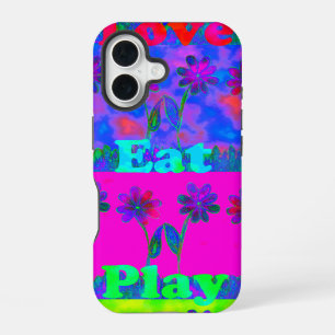 Coque iPhone 16 Impression d'art vibrante et motivante "Manger Amo