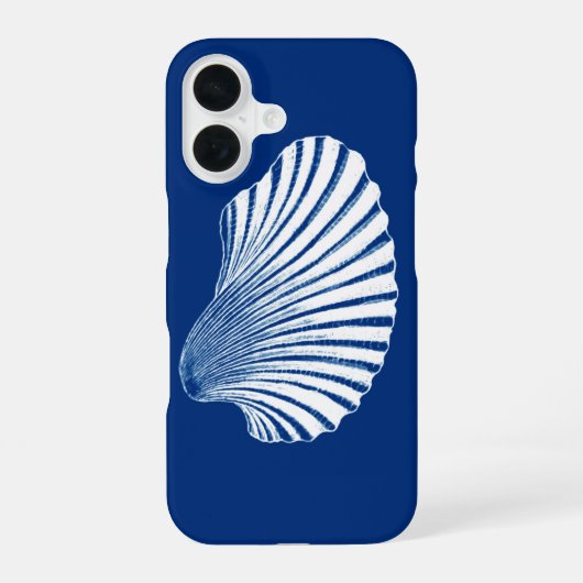 Coque iPhone 16 Impression de bloc de coquille Saint-Jacques, bleu (Verso)