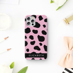 Coque iPhone 16 Impression de vache, Taches de vache, Vache rose,