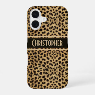 Coque iPhone 16 Impression personnalisée de la peau tache léopard