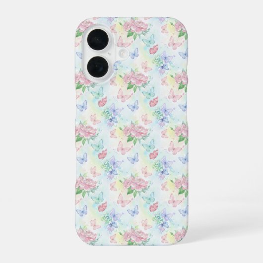 Coque iPhone 16 Impression sans couture de papillon élégant (Verso)