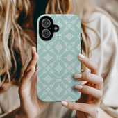 Coque iPhone 16 Impression Tribale de Flèche Branchée Menthe