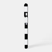 Coque iPhone 16 Imprimé à carreaux noir et blanc (Côté gauche)