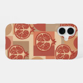 Coque iPhone 16 Imprimé géométrique grenade rétro (Verso Horizontal)