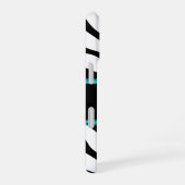 Coque iPhone 16 Imprimé Zèbre Aqua Dentelle Monogramme (Côté droit)