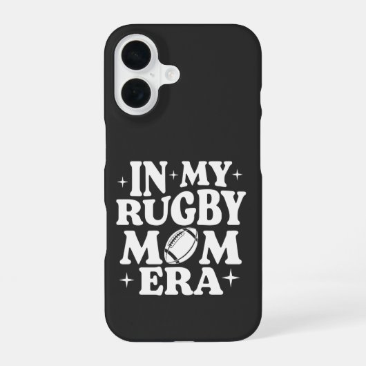 Coque iPhone 16 In My Rugby Mom Era White Rugby (Verso)