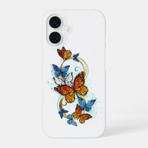 Coque iPhone 16 Infinité de papillons monarques