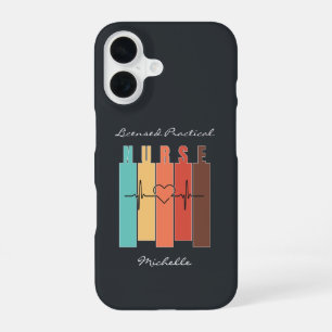 Coque iPhone 16 Infirmière LPN RN Médicale Couleurs Vintages avec