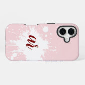 Coque iPhone 16 Initiales de monogramme Rose Poudré Éclaboussure B (Verso Horizontal)
