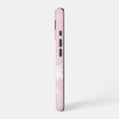 Coque iPhone 16 Initiales de monogramme Rose Poudré Éclaboussure B (Côté gauche)