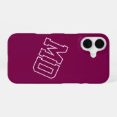 Coque iPhone 16 Initiales de monogramme universitaire de vin de co (Verso Horizontal)