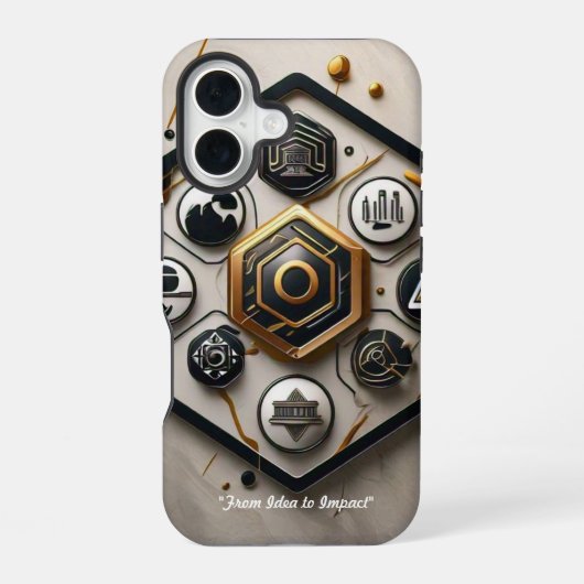 Coque iPhone 16 "Innover, perturber, répéter" (Verso)