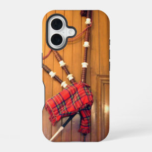 Coque iPhone 16 Instrument de musique cornemuse écossaise tartan p
