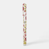 Coque iPhone 16 Jacobean Floral Grand Motif Reds Pinks Gold Creme (Côté gauche)