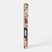 Coque iPhone 16 Jacobean Floral Pattern Rouge Rose Gold Crème (Côté droit)