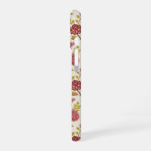 Coque iPhone 16 Jacobean Floral Pattern Rouge Rose Gold Crème (Côté gauche)