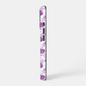 Coque iPhone 16 Jacobean Floral Répétition Motif Pinks sur Blanc (Côté gauche)