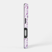 Coque iPhone 16 Jacobean Floral Répétition Motif Pinks sur Blanc (Côté droit)