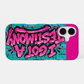 Coque iPhone 16 J'ai un témoignage (Verso Horizontal)