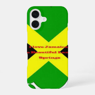 Coque iPhone 16 J'aime la Jamaïque Conception artistique de typo