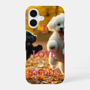 Coque iPhone 16 J'aime les caniches