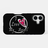 Coque iPhone 16 J'aime mon Ange (Verso Horizontal)