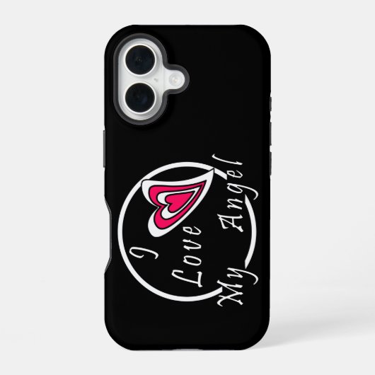 Coque iPhone 16 J'aime mon Ange (Verso)
