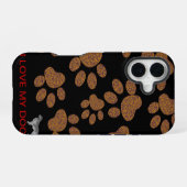 Coque iPhone 16 J'aime mon chien (Verso Horizontal)