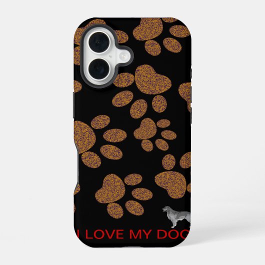 Coque iPhone 16 J'aime mon chien (Verso)