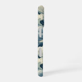 Coque iPhone 16 Japanese Waves Pattern Monogrammed (Côté droit)