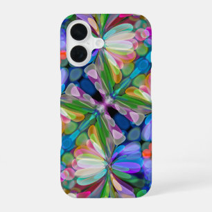 Coque iPhone 16 Jardin de fleurs sauvages de libellule Abstrait Fl
