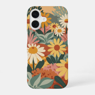 Coque iPhone 16 Jardin de marguerites vintage