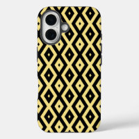 Jaune citron et motif diamant noir