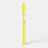Coque iPhone 16 Jaune Ensoleillé et Imprimé Rayé Blanc (Côté gauche)