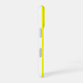 Coque iPhone 16 Jaune Ensoleillé et Imprimé Rayé Blanc (Côté droit)