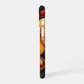 Coque iPhone 16 Jaune, Orange, Fleurs Rouges (Côté gauche)