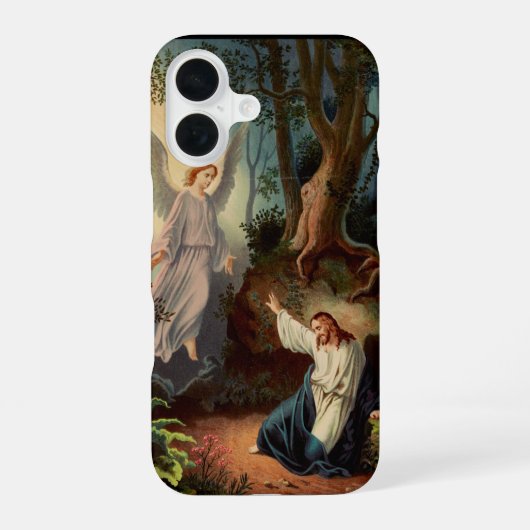 Coque iPhone 16 Jésus-Christ avec ange (Verso)