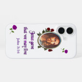 Coque iPhone 16 Jésus Jean 3:16 (Verso Horizontal)