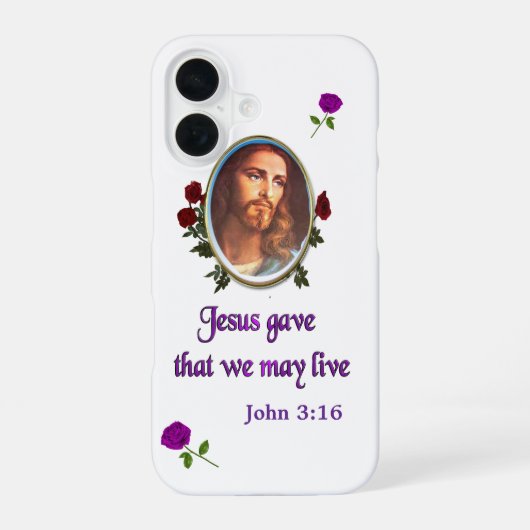 Coque iPhone 16 Jésus Jean 3:16 (Verso)