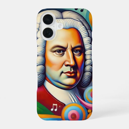 Coque iPhone 16 Johann Sebastian Bach Portrait (Verso)