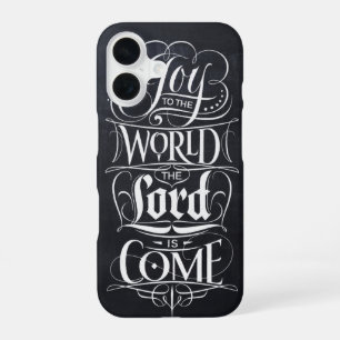 Coque iPhone 16 Joie au monde Seigneur Chalk Noël chrétien