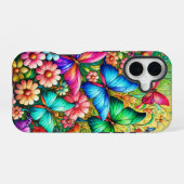 Coque iPhone 16 Joie du jardin de papillons (Verso Horizontal)