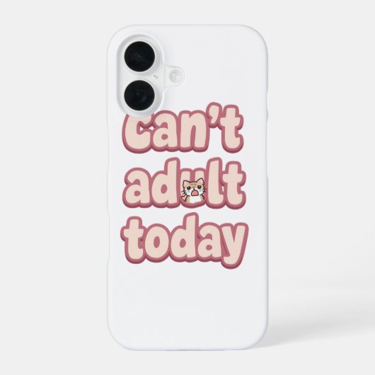 Coque iPhone 16 Joli Graphique Rose avec Chat qui Regarde (Verso)