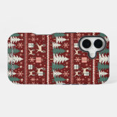 Coque iPhone 16 joli modèle de pull de Noël laid (Verso Horizontal)