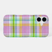 Coque iPhone 16 Joli motif carreaux (Verso Horizontal)