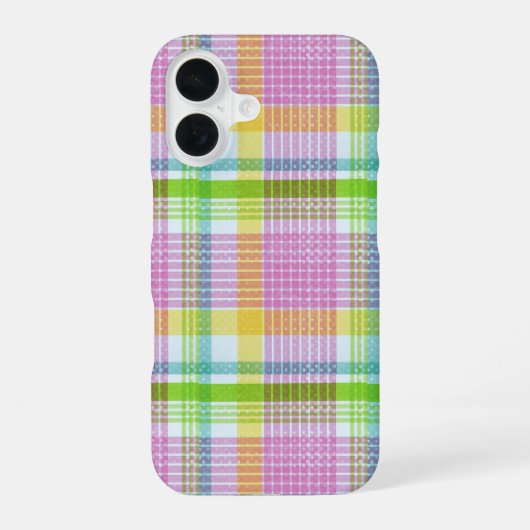 Coque iPhone 16 Joli motif carreaux (Verso)