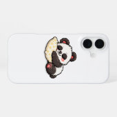 Coque iPhone 16 Joli panda endormi avec oreiller (Verso Horizontal)