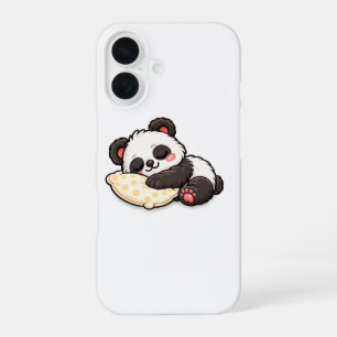 Coque iPhone 16 Joli panda endormi avec oreiller