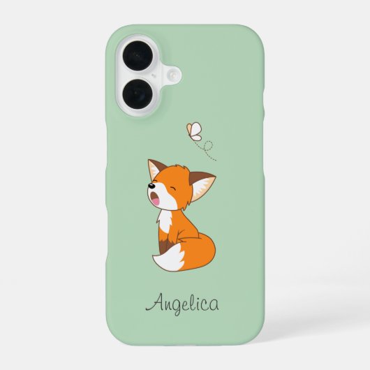 Coque iPhone 16 Joli petit renard endormi (Verso)